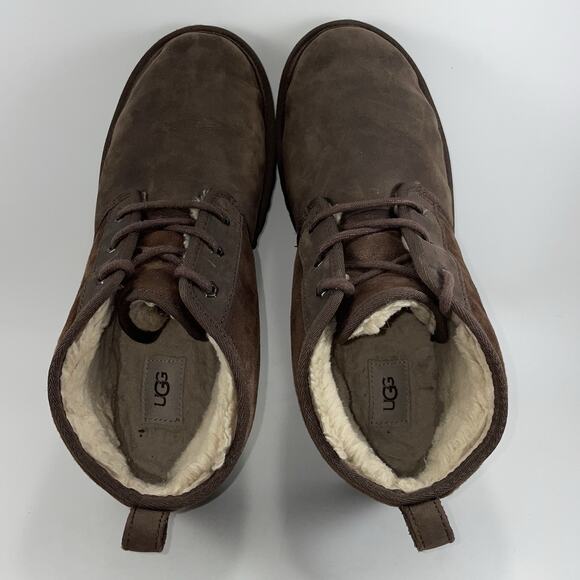 UGG Neumel Chukka Boot Lace Up Burnt Cedar Brown Distressed 1163110 Mens Size 13 - Picture 8 of 11